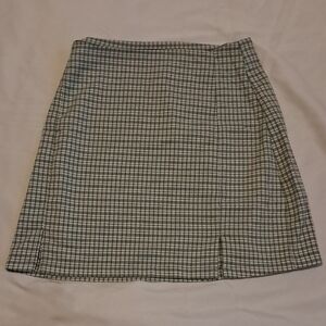 Green Plaid Women's Pencil Skirt - With Slits